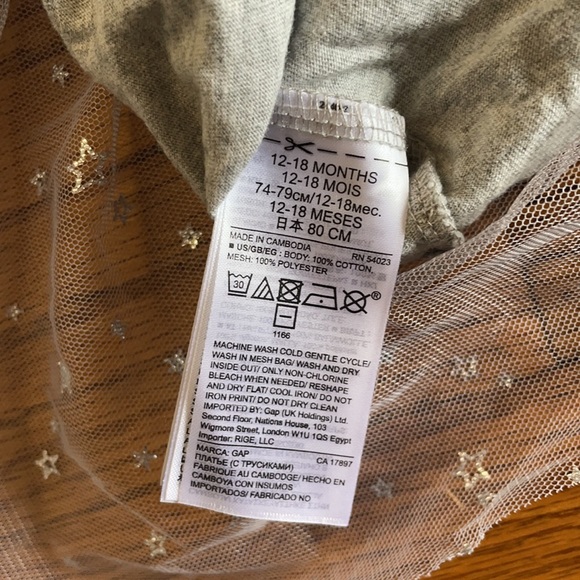 Gap | Baby Tulle Light Grey Silver Star Dress - Picture 4 of 4